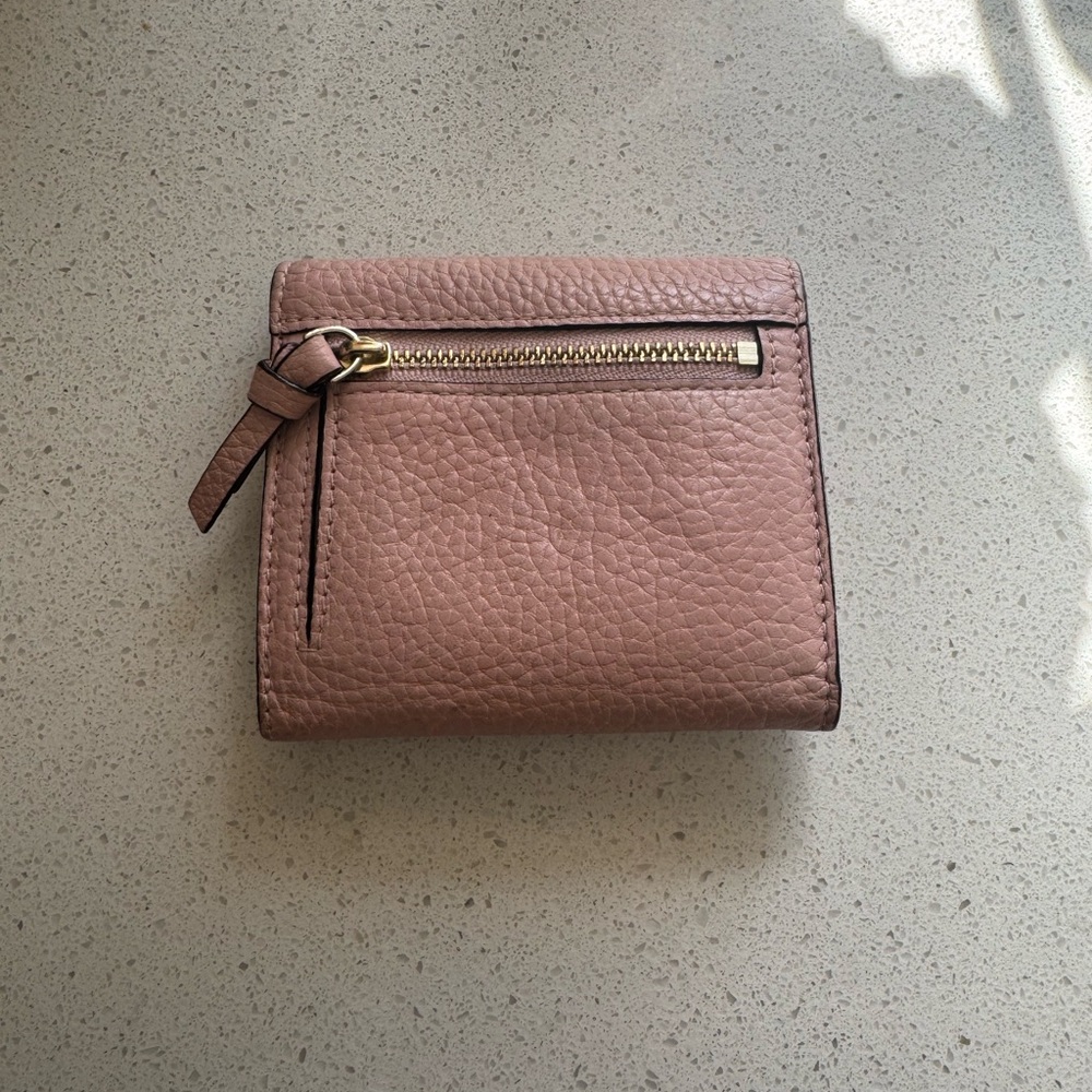Kate Spade Purse Wallet Leather Light Pink/Gold Trifold - Picture 2 of 6